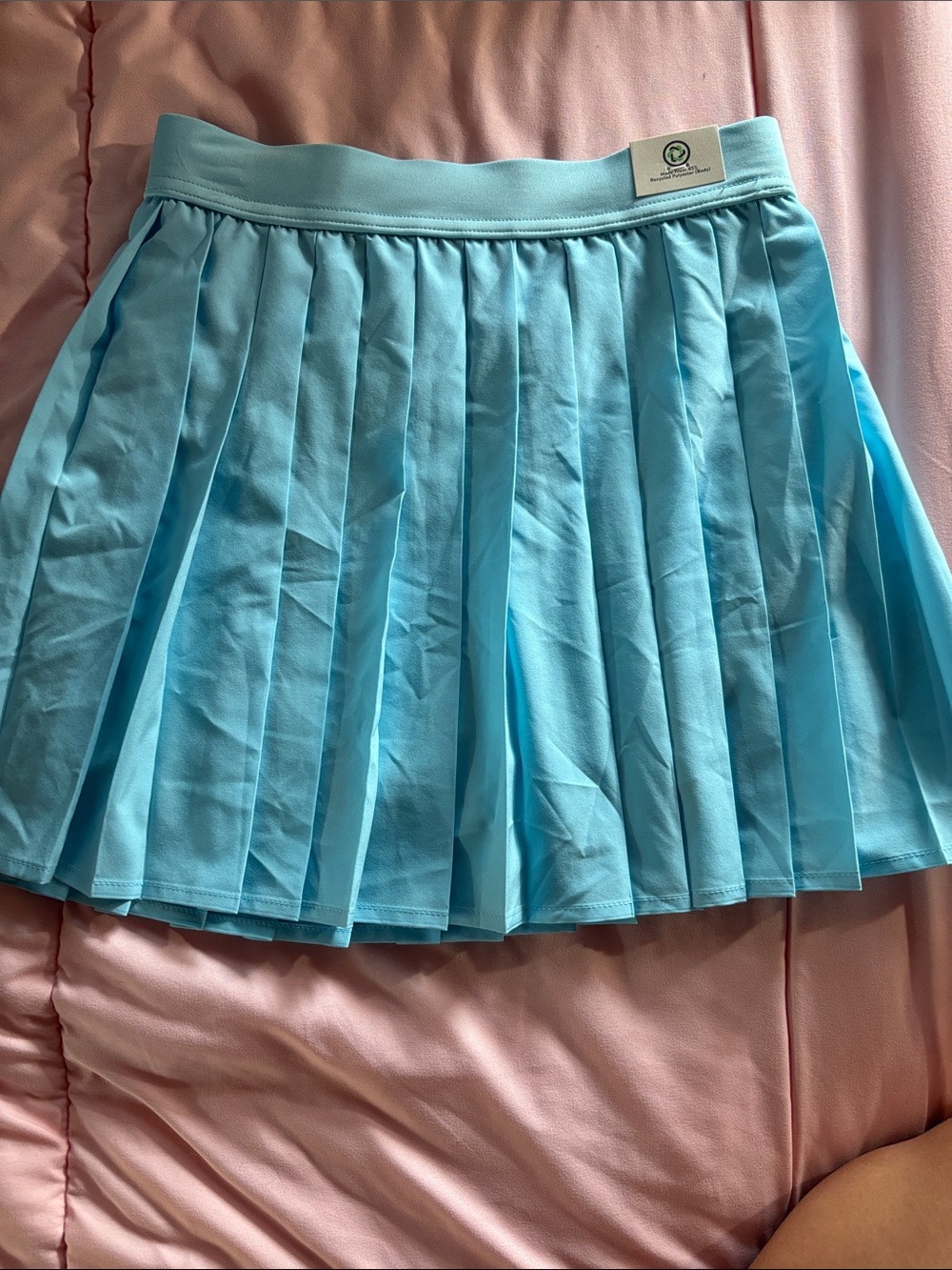 No Boundaries Light Blue Pleated Circle Skirt